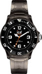 Ice JY-KT-U-U-10 Clear Black Plastic Resin Ice-Jelly Quartz Strap