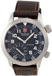 Swiss Army 24372 Stainless Steel Airboss Manual Wind Mechanical Black Dial Leather Strap
