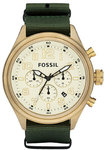 Fossil DE5001 Stainless Steel Chronograph Cream Dial Nylon Strap
