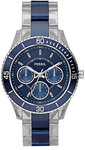 Fossil ES2799 Stella Stainless Steel Quartz Blue Dial