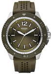 Fossil JR1269 Ceramic Quartz Olive Dial Silicone Strap