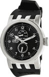 Invicta 10390 Stainless Steel Case Silver Tone Hands Day Date Black Silicone Strap DNA