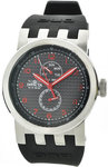 Invicta 10391 Stainless Steel Case Red Tone Hands Day Date Black Silicone Strap DNA