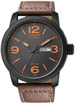 Citizen BM8475-26E Black Anodized Eco-Drive Black Dial Brown Leather Strap 