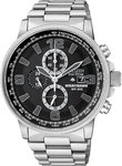 Citizen CA0290-51E Stainless Steel NightHawk Eco-Drive Chronograph Black Dial 