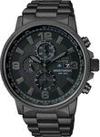 Citizen CA0295-58E Black Stainless Steel NightHawk Eco-Drive Chronograph Black Dial 