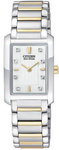 Citizen EX1074-59A Two Tone Stainless Steel Palidoro Eco-Drive Diamond Accented White Dial