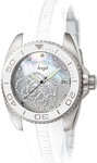 Invicta 0486 Angel Stainless Steel Mother Of Pearl Dial White Strap