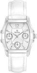 Bulova 96P126 Diamond Accents Wintermoor White Dial White Leather Strap 