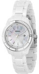 Fossil ES2544 Stella Stainless Steel Quartz Mother of Pearl Dial White Resin Bracelet
