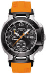 Tissot T0482172705700 T-Race Analog Sapphire Crystal Chronograph Black Dial Orange Strap