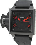 Welder K25B-4501 K25B Series Black Dial Red Hands Black Strap Stainless Steel Case 