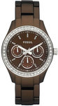 Fossil ES2949 Brown Stainless Steel Stella Brown Dial Day Date 