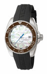 Invicta 0483 Angel Stainless Steel Mother Of Pearl Dial Black Strap