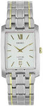 Seiko SKP313 Two Tone Stainless Steel Sapphire Square White Dial