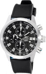 Invicta 1678 Stainless Steel Specialty Quartz Chronograph Black Dial Black Rubber Strap