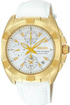 Seiko SNDY22 Gold Stainless Steel Case Quartz White Dial Velatura Chronograph Leather Strap
