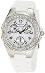 Invicta 1648 Angel Stainless Steel Case Quartz White Dial White Silicone Strap 