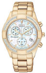 Citizen FB1223-55D Gold Tone Eco-Drive Regent Chronograph Mother of Pearl with Diamonds