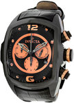 Invicta 10287 Stainless Steel Lupah Revolution Chronograph Rose Gold and Black Dial Black Leather Strap