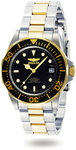 Invicta 8927 Two Tone Stainless Steel Pro Diver Black Dial Automatic