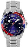 Jacques Lemans 1-1465C Stainless Steel Haiti Diver Blue Dial Red Accents Quartz