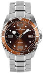 Jacques Lemans 1-1465F Stainless Steel Haiti Diver Brown Dial Orange Accents Quartz