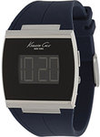 Kenneth Cole KC1661 Stainless Steel Digital Dial Navy Blue Resin Strap