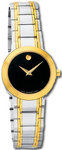 Movado 0606194 Stri Two Tone Stainless Steel Black Dial