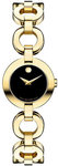 Movado 0606262 Gold Tone Stainless Steel Bela Bangle Style Black Dial
