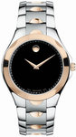 Movado 0606381 Two Tone Luno Stainless Steel Black Dial