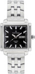 Sartego SQQ31 Square Stainless Steel Dress Watch Black Dial