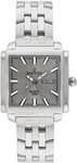 Sartego SQQ35 Square Stainless Steel Dress Silver Tone Dial Quartz