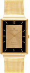 Sartego SVS412 Mid-Size Ultra Thin Gold Tone Dress Gold Dial Mesh Band