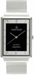 Sartego SVS715 Ultra Thin Stainless Steel Dress Black Dial Mesh Band