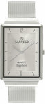 Sartego SVS755 Ultra Thin Stainless Steel Dress Silver Dial Mesh Band