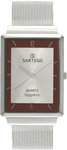 Sartego SVS758 Ultra Thin Stainless Steel Dress Silver Dial Mesh Band