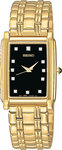 Seiko SFWX34 Gold Tone Dress Watch Black Dial
