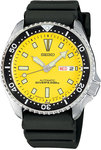 Seiko SKXA35 Automatic 200m Diving Watch Yellow Dial Rubber Strap