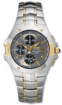 Seiko SNA548 Stainless Steel Two Tone Coutura Alarm Chronograph Gray Dial
