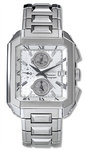 Seiko SNA741 Premier Stainless Steel Alarm Chronograph Silver Dial
