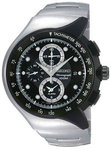 Seiko SNAD43 Stainless Steel Streamline Chronograph Black Dial