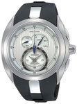 Seiko SNL049 Stainless Steel Kinetic Arctura Chronograph Silver Patterned Dial