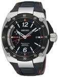 Seiko SRG005P2 Stainless Steel Sportura Direct Drive Kinetic Black Leather Strap
