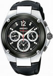 Seiko SRW899 Black Dial Sportura Chronograph Strap with Diamonds
