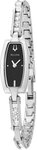 Bulova 96T15 Stainless Steel Crystal Link Bracelet Black Slim Dial