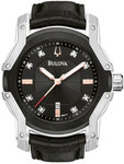 Bulova 98D117 Stainless Steel Wintermoor Black Two Tone Dial Diamonds Strap