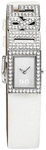 D&G DW0506 Stainless Steel Shout Silver Tone Rhinestone Dial White Leather Strap