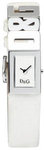 D&G DW0508 Stainless Steel Shout Silver Tone Dial White Leather Strap