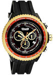 D&G DW0369 Two Tone Black Tachymeter Rubber Strap Chronograph